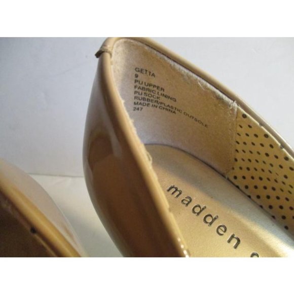 *Madden Girl Tan Beige Patent Getta Squared Toe Pumps - Picture 8 of 10